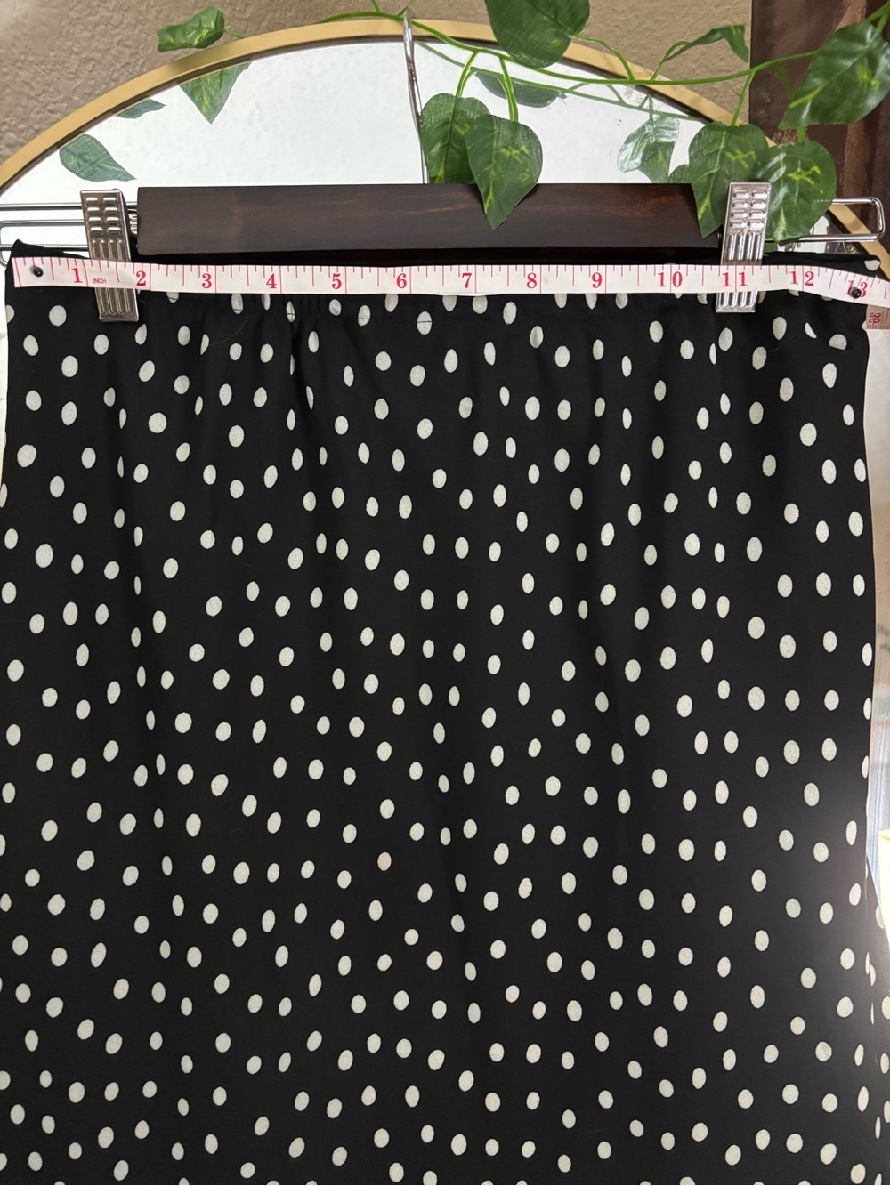 Black & White Polka Dot Sheer Overlay Flowy Maxi Skirt - 6P